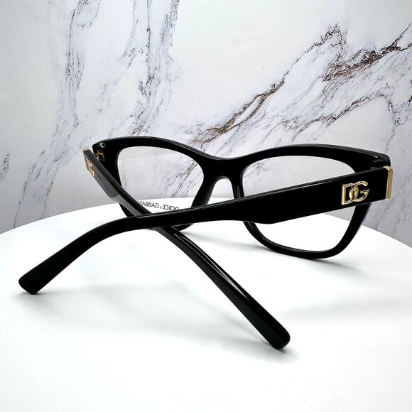 New Dolce&Gabbana Eyeglasses Black Square Gold Metal 55-18-145mm Glasses Frames main image 9